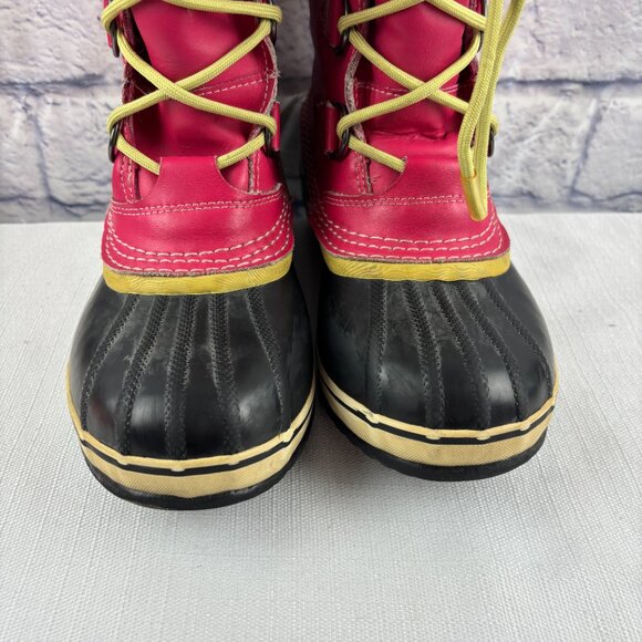 Sorel Girls Youth 5 Carnival Carnival Pink Yoot Pac Insulated Winter Snow Boots - Picture 6 of 12
